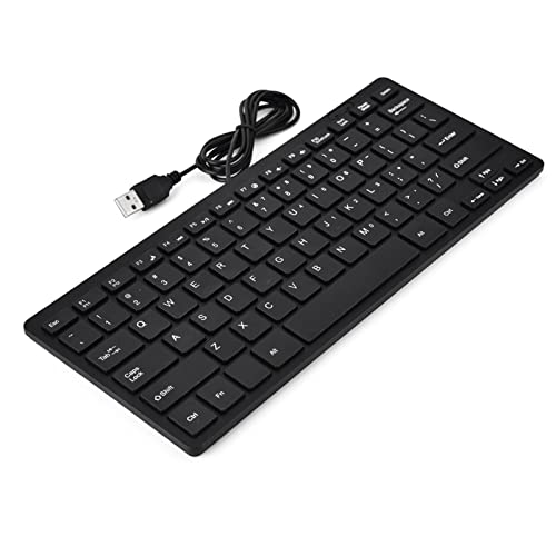 Tixiyu Ultradünne 78-Tasten-USB-Tastatur für Laptop-Computer-Desktop, ABS-Material, Hohe Leistung, Einzigartiges Aussehen, Breite Kompatibilität für die Meisten Geräte (Schwarz) von Tixiyu