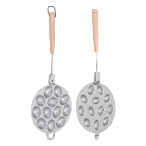 Tixiyu Walnuss -Kekshersteller Walnuss Cookie Backwanne Walnuss Cookie Schimmelpilz Aluminiumlegierung mit Holzgriff für Küchenbackgebäckwerkzeuge (12 Löcher) von Tixiyu