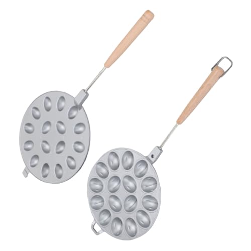 Tixiyu Walnuss -Kekshersteller Walnuss Cookie Backwanne Walnuss Cookie Schimmelpilz Aluminiumlegierung mit Holzgriff für Küchenbackgebäckwerkzeuge (16 Löcher) von Tixiyu