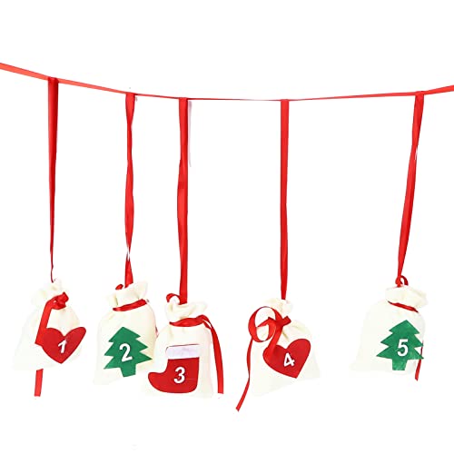 Tixiyu Weihnachts -Adventskalender -Taschen 31 Tage Countdown Filztaschen mit Weihnachtsbaum -Strumpfherde -Dekorationen für Home Party Festival Dekoration Tixiyu Weihnachts -Adventskalender -Taschen 31 Tage Countdown Filztaschen mit Weihnachtsbaum -Strumpfherde -Dekorationen für Home Party Festival Dekoration von Tixiyu