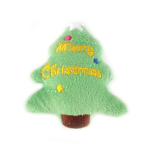 Tixiyu Weihnachtspüde Spielzeug Urlaub Stoffpuppe Festliche Haustier Plüsch Weiche Kauspielzeug mit Bissbeständigem Material für Kleine Hunde und Katzen (Weihnachtsbaum) von Tixiyu