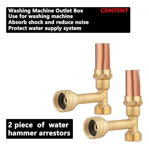 Tixqeaif (2er-Pack) Wasserschlagdämpfer für Waschmaschine und 3/4-Gartenschlauch, Kupfer, Absorbiert Stöße und Reduziert Lärm von Tixqeaif