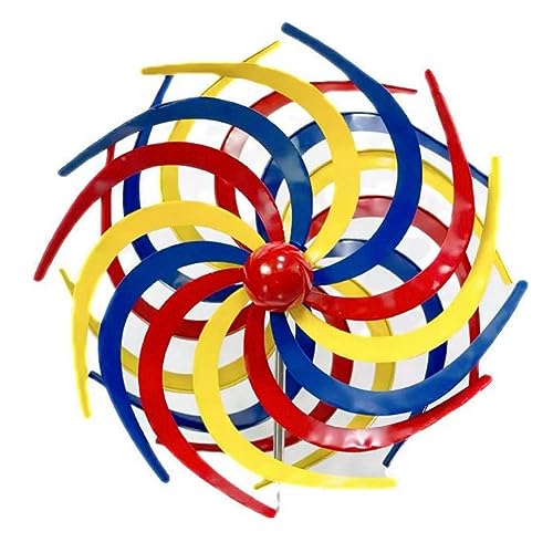 Tixqeaif 1 Stück Großes Buntes, 360-Grad-Windmühlen für Den Außenbereich, Terrasse, Rasen von Tixqeaif