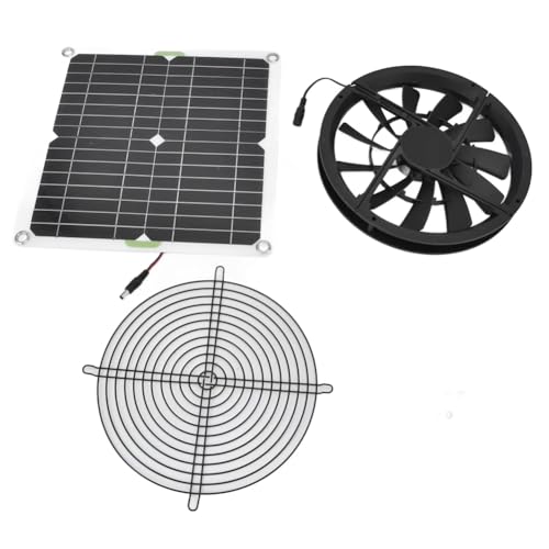 Tixqeaif 10 - -Lüfter Solar Abluftlüfter 100W Runde Lüftungskoffer für Haustier Geflügelhaus Gewächshaus RV Dach Solar von Tixqeaif