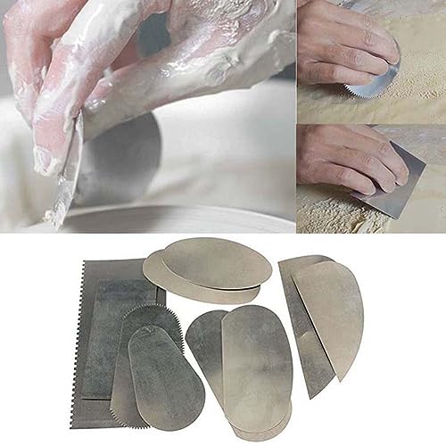 Tixqeaif 10 Stück Verrostetes Stahlblech, Polymer-Ton-Scheibe, Ton-Skulptur, Detail-Reparatur, Messer, Ausschneidewerkzeug, Keramikmaterial von Tixqeaif
