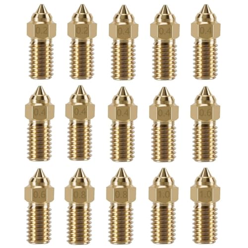 Tixqeaif 15-Teiliges Barss-Düsen-Set für Neptune 4, 3D-Drucker, 7-Teiliges 0,4-Mm- und 2-Teiliges 0,2-Mm-, 0,6-Mm-, 0,8-Mm- und 1,0-Mm-Düsen-Set-Set von Tixqeaif