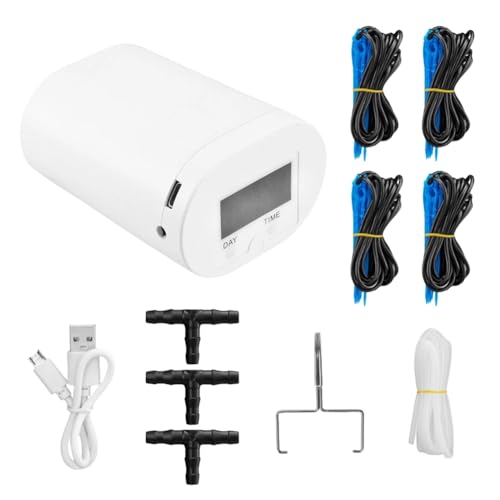 Tixqeaif 16 Köpfe Automatische Pflanzen-/Blumenbewässerungspumpe Zubehör Pflanzen Sprinkler Tropfbewässerungsgerät Wassersystem-Kit von Tixqeaif