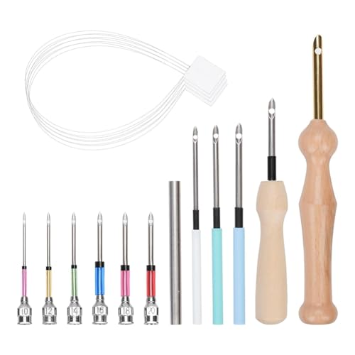 Tixqeaif 16-Teiliges Stanznadel-Set, Stanznadel-Werkzeug, Stanznadel-Stickset für Erwachsene, Anfänger, Zahnseide, Kreuzstich, DIY- von Tixqeaif