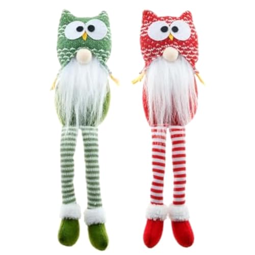 Tixqeaif 2 Stück Eulen-Zwerg-Ornamente, Gestrickte Eulen-Zwerg-Ornamente für Cartoon-Schwedische Tomte Fürs Bett von Tixqeaif