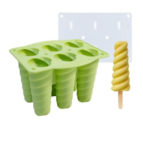 Tixqeaif 2 Stück Silikonformen für EIS Am Stiel, Selbstgemachte Eisformen für Kinder, Lebensmittelecht, EIS Am Stiel-Maker, Leicht zu Reinigen, Grün von Tixqeaif