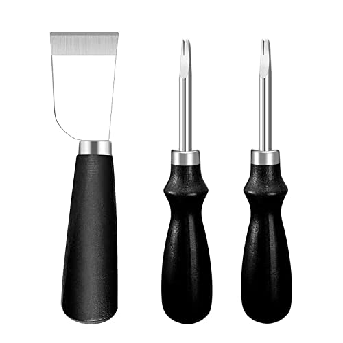 Tixqeaif 3 StüCk Werkzeuge Kit, Leder Schneiden Messer mit 2 GrößEn Leder Beveler Werkzeug zum Schneiden Von Leder zum Selbermachen von Tixqeaif