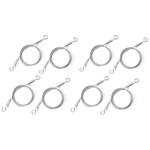 Tixqeaif 8-Teilige Verstellbare Drahtseile mit Haken zum Aufhängen Von Bildern, Aus Edelstahl zum Aufhängen Von Bildern, Robuster Bilderdraht zum Aufhängen Von Spiegeln von Tixqeaif