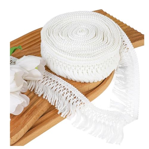 Tixqeaif 9,1 M 5,8 cm Breite Fransenborte mit Quaste zum Nähen, Fransenbesatz im Boho-Stil, Lange Fransenborte für Kleidung, Lampenschirm, Vorhang, Basteln von Tixqeaif