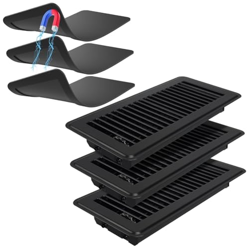 Tixqeaif Bodenregister 4 X 10 mit Starkem Magnetischem Entlüftungsabdeckungs-Set, Entlüftungsabdeckungs-Set für Zuhause, Boden, Wand oder Decke für HVAC, Wohnmobil, Klimaanlage von Tixqeaif