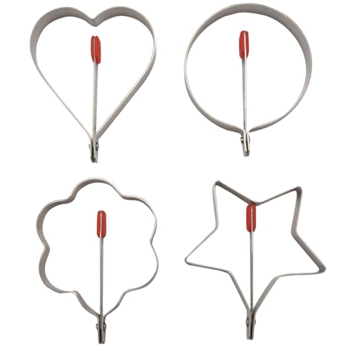 Tixqeaif Eier Ringe mit, Set mit 4 Rostfreier Stahl Eier Kocher Form Pfannkuchen Form Eier Wilderer für Gekochte Eier/Wilderer Tixqeaif Eier Ringe mit, Set mit 4 Rostfreier Stahl Eier Kocher Form Pfannkuchen Form Eier Wilderer für Gekochte Eier/Wilderer von Tixqeaif