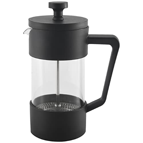 Tixqeaif FranzöSische Presse Kaffee- und Tee Kocher, Eingedickte Borosilikat Glas Kaffee Presse Rost Frei und SpüL Maschinenfest, Schwarz von Tixqeaif
