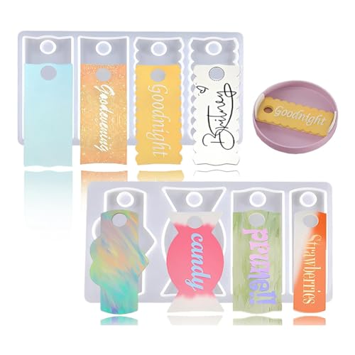 Tixqeaif Gießharzform für Namensschild mit Becherdeckel, 40 Oz, 8-Fach Personalisierte Namensschild-Silikonform für Epoxidharz-Set von Tixqeaif