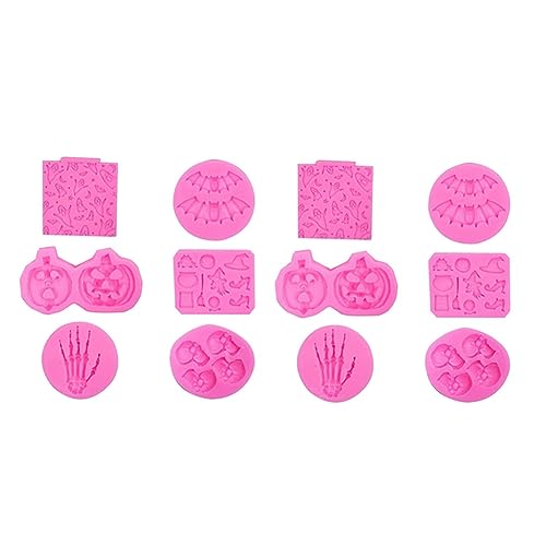 Tixqeaif Halloween Silikonform Kürbis Silikon Kuchenform Schädel Fledermaus Süßigkeitenform DIY Dekorative Silikonform für Halloween Langlebig Leicht zu Verwenden von Tixqeaif