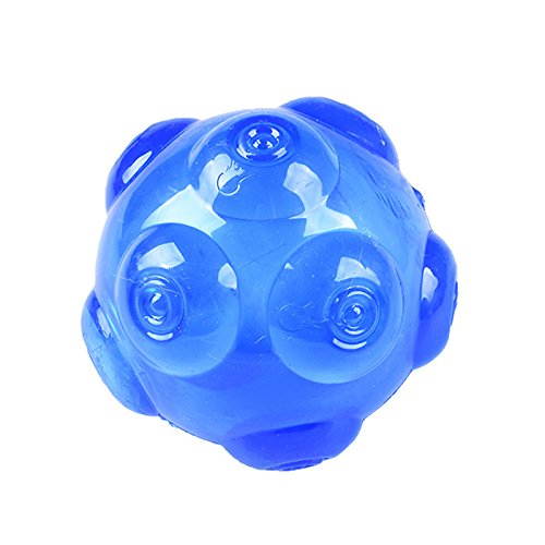 Tixqeaif Haustier Bite Grinding Sound Spielzeug Ball-Blau von Tixqeaif