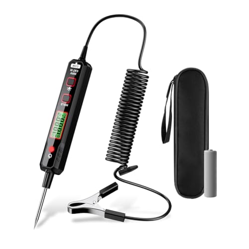 Tixqeaif Intelligente Autoprüfleuchte, 0,8 V - 100 V DC Summer-Stromkreistester, Bidirektionaler Spannungstester mit Taschenlampe, Durchgangssicherung von Tixqeaif