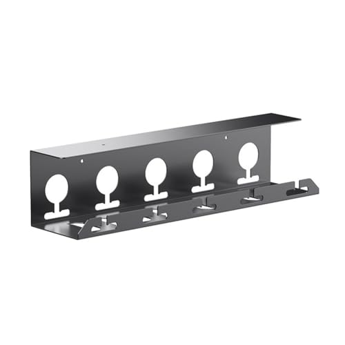 Tixqeaif Kein Bohren, Stabiles Kabelmanagement Unter Dem Schreibtisch, Kabelablage Aus Metall Unter Dem Schreibtisch mit Klemme, Steckdosenleiste, Kabelhalter, Rack-Ständer, 1 Stück, Schwarz von Tixqeaif