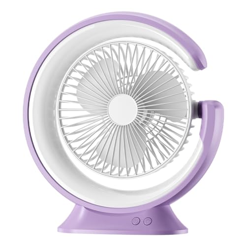 Tixqeaif Lüfter für Schreibtischlampe, 2400 MAh, Desktop-Läuferlicht, Mini-Handventilator, Praktischer Ventilator mit 3 Geschwindigkeiten, Lila von Tixqeaif