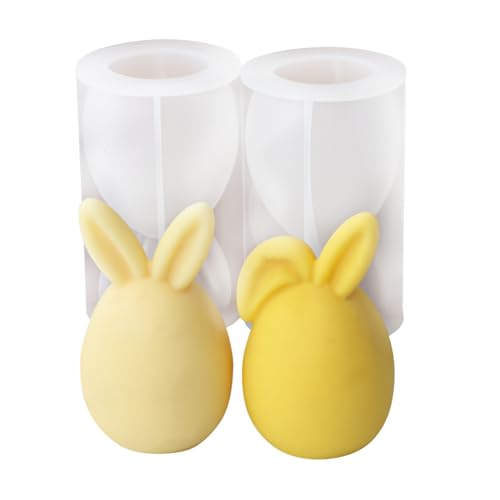 Tixqeaif Osterhase Faltohren Kerzenformwerkzeug, Tierhase Seifenmalerei Gips Silikonform Schokoladenkuchendeko Tixqeaif Osterhase Faltohren Kerzenformwerkzeug, Tierhase Seifenmalerei Gips Silikonform Schokoladenkuchendeko von Tixqeaif