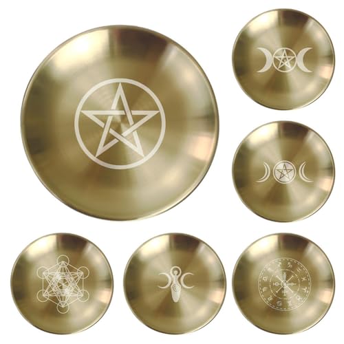 Tixqeaif Ritualtablett, Sterntablett, Kristallsteinregal, Kerzenständer, Räuchergefäß, Heimdekoration, Hexengeschenk von Tixqeaif