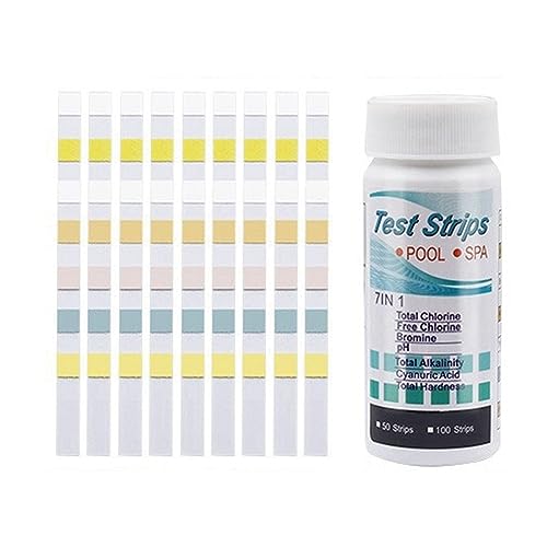 Tixqeaif Schwimmbad-Teststreifen PH-Teststreifen 1 Flasche Wasserqualität-Teststreifen 100 Blatt Leicht zu Transportieren von Tixqeaif