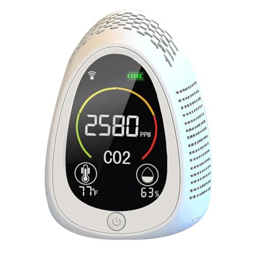 Tixqeaif TUYA CO2-Detektor, Luftqualitätsmonitor, Hygrometer, 4-In-1, WiFi + CO2 + Luftfeuchtigkeit + Temperatur, Multifunktionsmessgerät, Langlebig Tixqeaif TUYA CO2-Detektor, Luftqualitätsmonitor, Hygrometer, 4-In-1, WiFi + CO2 + Luftfeuchtigkeit + Temperatur, Multifunktionsmessgerät, Langlebig von Tixqeaif