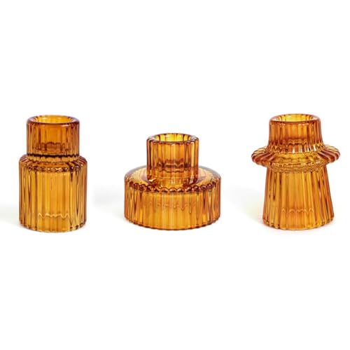 Tixqeaif Taper-Glas-Kerzenhalter-Set Kerzenhalter-Set für Tischmitte, Hochzeitsdekoration und Party A Tixqeaif Taper-Glas-Kerzenhalter-Set Kerzenhalter-Set für Tischmitte, Hochzeitsdekoration und Party A von Tixqeaif