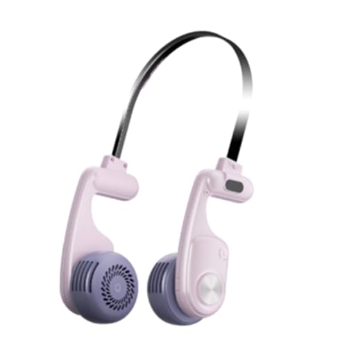 Tixqeaif Tragbarer Nackenventilator, 1600 MAh Wiederaufladbarer Tragbarer Persönlicher Ventilator mit 5 Einstellbaren Geschwindigkeiten, Nackenventilator für Reisen, Rosa von Tixqeaif