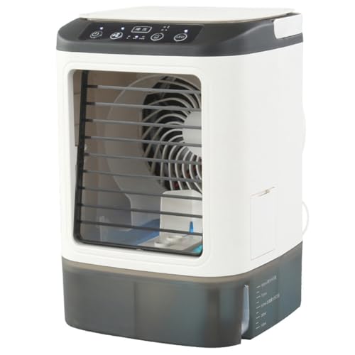 Tixqeaif Tragbarer Ventilator, Desktop-Dual-, Ultraschall-Zerstäubung, 3-Gang-Stummschaltung, Luftkühler, Nachtlicht, Elektrischer Ventilator für Zuhause von Tixqeaif