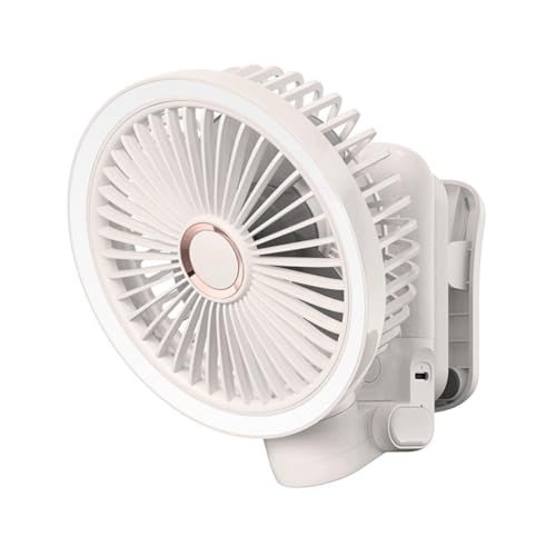 Tixqeaif USB-Aufladbarer Tischventilator zum Anstecken, Tragbarer Mini-Tischventilator, 360 Grad Drehbar, Verstellbarer Clip-On mit Lichtventilator Tixqeaif USB-Aufladbarer Tischventilator zum Anstecken, Tragbarer Mini-Tischventilator, 360 Grad Drehbar, Verstellbarer Clip-On mit Lichtventilator von Tixqeaif