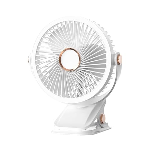 Tixqeaif USB-Aufladbarer Ventilator, Tragbarer Mini-Tischventilator zum Anklipsen, 360 Grad Drehbar, Verstellbarer Ventilator mit LED-Licht A Tixqeaif USB-Aufladbarer Ventilator, Tragbarer Mini-Tischventilator zum Anklipsen, 360 Grad Drehbar, Verstellbarer Ventilator mit LED-Licht A von Tixqeaif
