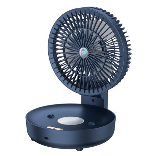 Tixqeaif Wandmontierter Ventilator USB-Ladung Faltbarer Kleiner Ventilator Ultra Leise 3 Geschwindigkeiten Licht, Tragbarer Luftzirkulationsventilator, Dunkelblau Tixqeaif Wandmontierter Ventilator USB-Ladung Faltbarer Kleiner Ventilator Ultra Leise 3 Geschwindigkeiten Licht, Tragbarer Luftzirkulationsventilator, Dunkelblau von Tixqeaif