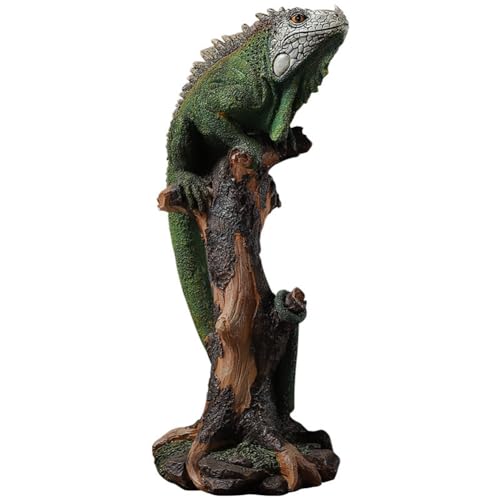 Tixqeaif Wildtiere Statue, Eidechsenfigur Aus Harz, Outdoor-Gartenornament für Terrasse, Rasen und Veranda, Strapazierfähig von Tixqeaif