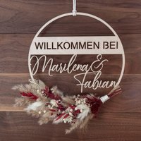Türkranz Willkommen Bei Paarnamen Ø20cm, Ø24cm Oder Ø30cm | Familienname Türschild Trockenblumen Geschenkidee Türkranz Willkommen Bei Paarnamen Ø20cm, Ø24cm Oder Ø30cm | Familienname Türschild Trockenblumen Geschenkidee von TiyanaDesign
