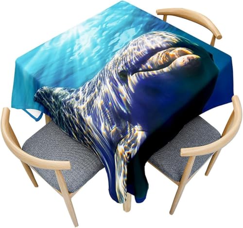Tischdecke Outdoor Delfin Tischdecken Abwaschbar 3D Meer Tischdecke Wetterfest Wasserdicht für Party Biertisch, 140x300 cm Q.P2750 Tischdecke Outdoor Delfin Tischdecken Abwaschbar 3D Meer Tischdecke Wetterfest Wasserdicht für Party Biertisch, 140x300 cm Q.P2750 von Tizhweqo