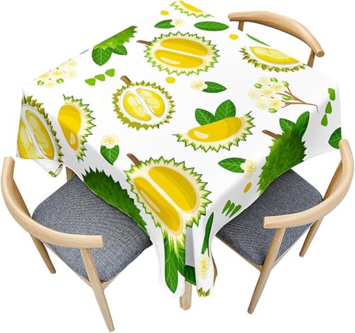 Tischdecke Outdoor Durian Tischdecken Abwaschbar 3D Durian Tischdecke Wetterfest Wasserdicht für Party Biertisch, 140x180 cm Q.P2416 von Tizhweqo