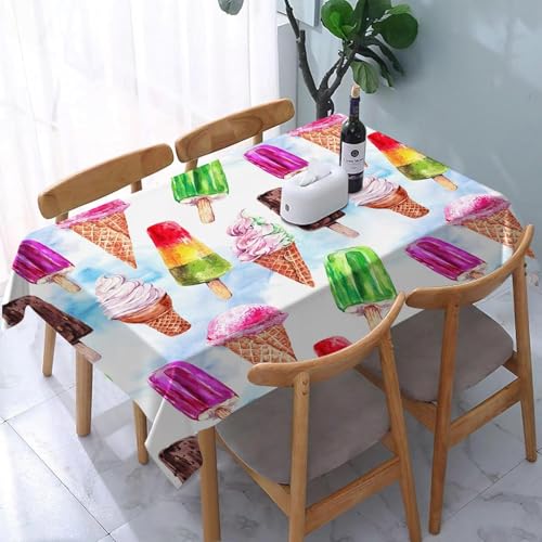 Tischdecke Outdoor Eiscreme Tischdecken Abwaschbar 3D Sommer Tischdecke Wetterfest Wasserdicht für Party Biertisch, 140x260 cm Q.P1569 Tischdecke Outdoor Eiscreme Tischdecken Abwaschbar 3D Sommer Tischdecke Wetterfest Wasserdicht für Party Biertisch, 140x260 cm Q.P1569 von Tizhweqo