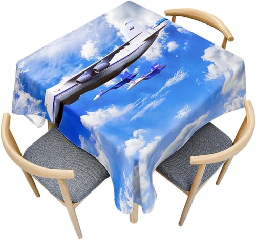 Tischdecke Outdoor Flugzeug Tischdecken Abwaschbar 3D Blauer Himmel Tischdecke Wetterfest Wasserdicht für Party Biertisch, 140x140 cm Q.P1824 Tischdecke Outdoor Flugzeug Tischdecken Abwaschbar 3D Blauer Himmel Tischdecke Wetterfest Wasserdicht für Party Biertisch, 140x140 cm Q.P1824 von Tizhweqo