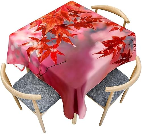 Tischdecke Outdoor Herbst Tischdecken Abwaschbar 3D Ahornblatt Tischdecke Wetterfest Wasserdicht für Party Biertisch, 140x180 cm Q.P2706 von Tizhweqo