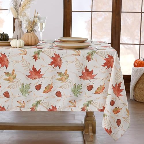 Tischdecke Outdoor Herbst Tischdecken Abwaschbar 3D Ahornblatt Tischdecke Wetterfest Wasserdicht für Party Biertisch, 90x90 cm Q.P1912 von Tizhweqo