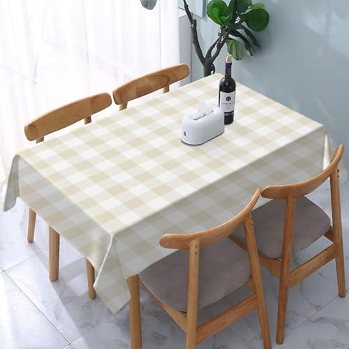 Tischdecke Outdoor Karomuster Tischdecken Abwaschbar 3D Khaki Tischdecke Wetterfest Wasserdicht für Party Biertisch, 100x100 cm Q.P2013 Tischdecke Outdoor Karomuster Tischdecken Abwaschbar 3D Khaki Tischdecke Wetterfest Wasserdicht für Party Biertisch, 100x100 cm Q.P2013 von Tizhweqo