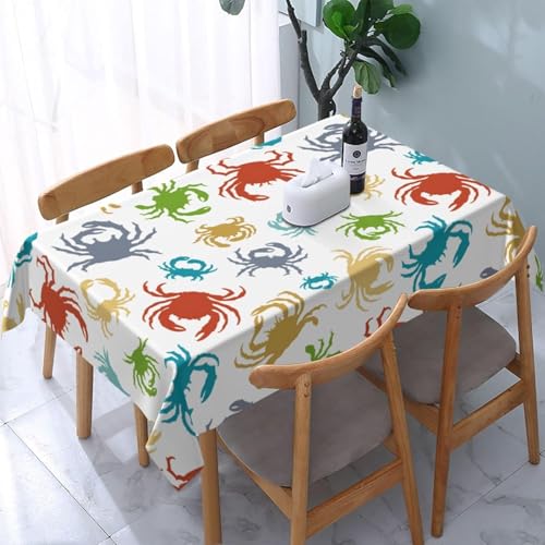 Tischdecke Outdoor Krabbe Tischdecken Abwaschbar 3D Krabbe Tischdecke Wetterfest Wasserdicht für Party Biertisch, 150x150 cm Q.P2515 von Tizhweqo