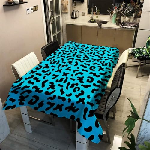 Tischdecke Outdoor Leopardenmuster Tischdecken Abwaschbar 3D Blau Tischdecke Wetterfest Wasserdicht für Party Biertisch, 140x140 cm Q.P1864 Tischdecke Outdoor Leopardenmuster Tischdecken Abwaschbar 3D Blau Tischdecke Wetterfest Wasserdicht für Party Biertisch, 140x140 cm Q.P1864 von Tizhweqo