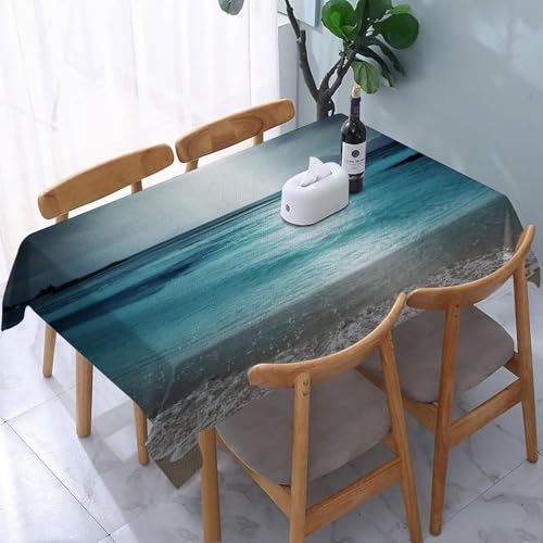 Tischdecke Outdoor Meer Tischdecken Abwaschbar 3D Meer Tischdecke Wetterfest Wasserdicht für Party Biertisch, 140x300 cm Q.P1980 von Tizhweqo