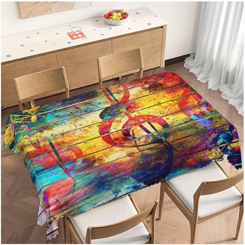 Tischdecke Outdoor Musiknoten Tischdecken Abwaschbar 3D Musikthema Tischdecke Wetterfest Wasserdicht für Party Biertisch, 140x140 cm Q/P4824 Tischdecke Outdoor Musiknoten Tischdecken Abwaschbar 3D Musikthema Tischdecke Wetterfest Wasserdicht für Party Biertisch, 140x140 cm Q/P4824 von Tizhweqo