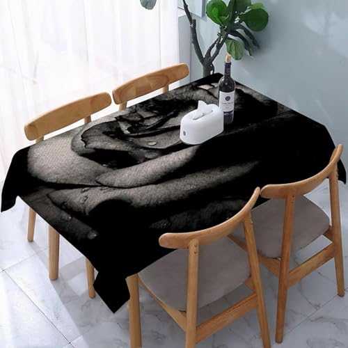 Tischdecke Outdoor Rose Tischdecken Abwaschbar 3D Schwarz Tischdecke Wetterfest Wasserdicht für Party Biertisch, 140x200 cm Q.P1587 Tischdecke Outdoor Rose Tischdecken Abwaschbar 3D Schwarz Tischdecke Wetterfest Wasserdicht für Party Biertisch, 140x200 cm Q.P1587 von Tizhweqo
